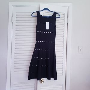 French Connection black eyelet cream mini dress 6